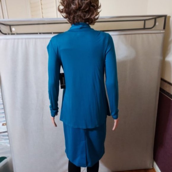 GEORGE TEAL STAR PENCIL SKIRT W/FLY AWAY CARDIGAN SET SIZE 4 NWT - Picture 4 of 15